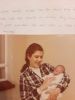 Susan in July 1984 holding her newborn daughter
